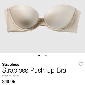 36D Strapless Push Up Bra